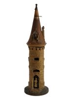 BAROMETRE en métal peint en forme de tour de château
H.:...