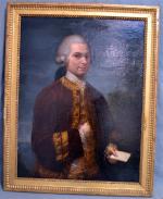 ECOLE FRANCAISE DU XVIIIème siècle
Portrait d'homme en veste rouge
Huile sur...