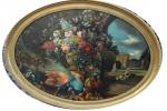 ECOLE FRANCAISE
Le vase fleuri
Huile sur toile ovale, 89 x 129...