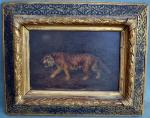 CAPEYRON (XIXème siècle)
Le tigre
Huile sur panneau signée en bas à...
