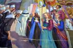 Mary PIRIOU (1881-1956)
La procession de Plougastel-Daoulas, 1928 
Huile sur toile...