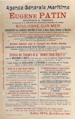 AFFICHETTE PUBLICITAIRE pour l'assureur maritime Eugène Patin (Mars 1912). Entrepreneur...