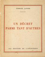 « UN DÉCRET PARMI TANT D'AUTRES » par Edmond LANIER....