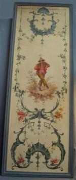 ECOLE FRANCAISE
Toile peinte  décor de chinoiserie
H. : 193 cm,...