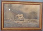 Charles LEDUC (1831-1911)
Bateaux dans la tempête, 1894
Dessin signé et daté...