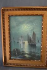 ECOLE FRANCAISE
Marine
Pastel 1909 (trace de signature), 44 x 31 cm