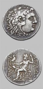 MACÉDOINE : Alexandre III (336-323 av. J.-C.)
Tétradrachme. 15,95 g. Mésembria. Tête...