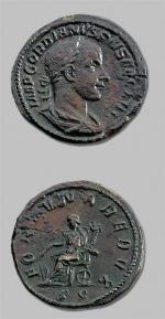 GORDIEN III (238-244)
Sesterce. Son buste lauré à droite. R/ La...
