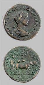 GORDIEN III (238-244)
Grand bronze colonial. Antioche.
C. 498. Patine brun vert....