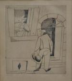 Jean Emile LABOUREUR (1877-1943)
Le Croisic, café de la Poissonnerie, 1920.
Estampe...