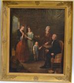 J.F. d'OLIVET (XIXème)
Scène familiale, 1841.
Huile sur toile signée et datée...
