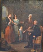 J.F. d'OLIVET (XIXème)
Scène familiale, 1841.
Huile sur toile signée et datée...
