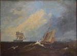 ECOLE FRANCAISE DU XIXème
Marine, 1859.
Huile sur toile signée et datée...