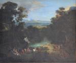 Attribué à Charles-Antoine HERAULT (1644-1718)
Le repos en bord de rivière...