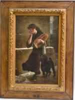 Alfred LOUDET (1836-1895)
Le premier pain blanc
Huile sur toile signée et...