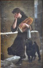 Alfred LOUDET (1836-1895)
Le premier pain blanc
Huile sur toile signée et...