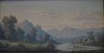 Henry MOSNY (XIXème)
Paysage de montagne, 1875.
Deux huiles sur panneau signées...