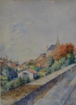 Édouard PORQUIER (1848-?)
Le village
Aquarelle signée en bas à droite
75.5 x...