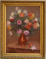Pierre Auguste BELLET (1865-1924)
Bouquet de dalhias
Huile sur toile signée en...