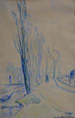 Charles Albert GUELDRY (1884-1973)
Le chemin de hallage
Aquarelle signée en bas...
