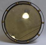 Jean ROYERE (1902-1981) 
Miroir circulaire à double cerclage en métal...