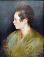 Ferdinand du PUIGAUDEAU (1864-1930)
Portrait de jeune femme
Huile sur panneau signée...