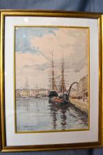 Joseph-Victor ROUX-CHAMPION (1871-1953) 
Le Havre 99
Aquarelle signée en bas à...