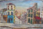 d'HERVALGANTHE (XXème siècle)
La rue à Montmartre
Huile sur toile signée en...
