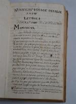 Manuscrit-
XXX (A.M.D.W) ?
Nouveau voyage d'Italie*
Manuscrit anonyme fin XVIIe (établi sous...