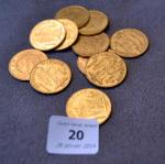 Sur désignation, lot conservé à la banque
11 pièces or :...