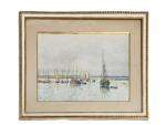 Édouard PORQUIER (1848-?)
Le Croisic, bateaux dans le traict
Aquarelle signée en...