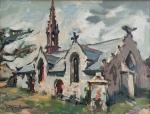 LE TALLEC (XXème)
L'église en Bretagne
Huile sur toile signée en bas...