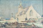 Emile SIMON (1890-1976)
Penmarc'h, l'église, 1930. 
Aquarelle signée en bas à...