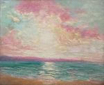 Charles NAILLOD (1876-1941)
Socoa, coucher de soleil, 1923. 
Huile sur toile...