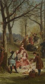 Jules NOEL (1810/15-1881)
Scène galante
Huile sur toile signée en bas à...