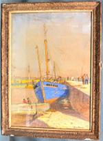 Alexis Louis de BROCA (1868-1948) 
Le Croisic, le port
Dessin aquarellé...