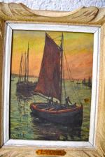 Fernand Louis GOTTLOB (1873-1935)
Bateaux
Huile sur toile signée en bas à...