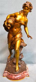 Louis GOSSIN (1846-1928)
La Source
Bronze patiné doré, signé, socle marbre
H. :...