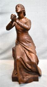 Paul DUBOIS (1827-1905)
Jeanne d'Arc
Bronze patiné signé, Barbedienne fondeur, cachet Collas
H....