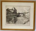 René PINARD (1883-1938)
Le pont de la Poissonnerie, 1930
Estampe signée et...