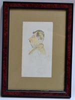Maurice Georges PONCELET (1898-1978)
Profil d'homme, caricature
dessin cachet d'atelier en bas...