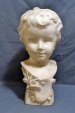 Jean Désiré RINGEL D'ILLZACH (1847-1916) 
Buste en marbre d'un jeune...