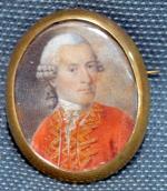 ECOLE FRANCAISE du XIXème siècle
Portrait d'homme à la veste rouge
Miniature...