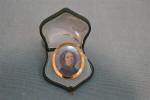 ECOLE FRANCAISE du XIXème siècle
Portrait de femme au châle
Miniature ovale...