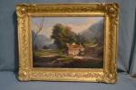 Germain POSTELLE (XIXème)
Paysage animé dans la vallée, 1846
Huile sur toile...