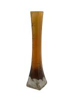 LEGRAS
Vase tube en verre à décor émaillé d'un paysage arboré...