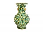 LONGWY
Vase de forme balustre en faïence à décor polychrome et...