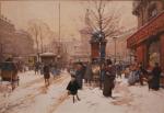 Eugène GALIEN-LALOUE (1854-1941)
Animation Place de la République sous la neige,...