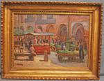 Alphonse FAURE (1865-1947) 
Le marché
Huile sur toile signée en bas...