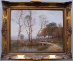 Louis-Aimé JAPY (1840-1916)
Troupeau au bord de l'étang
Huile sur toile signée...